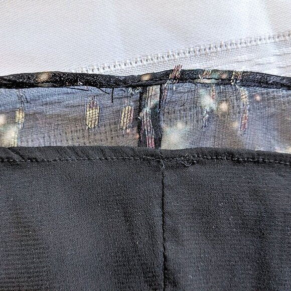 NICOLE MILLER ATELIER Black Lurex Twinkling Summer Nights Peasant Blouse Sz S - Picture 5 of 7